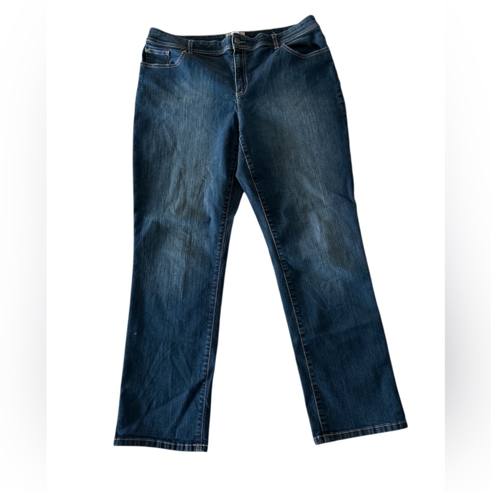 Chico's Dark Blue Straight Leg Jeans size 2.5 (14 large)